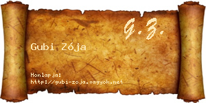 Gubi Zója névjegykártya
